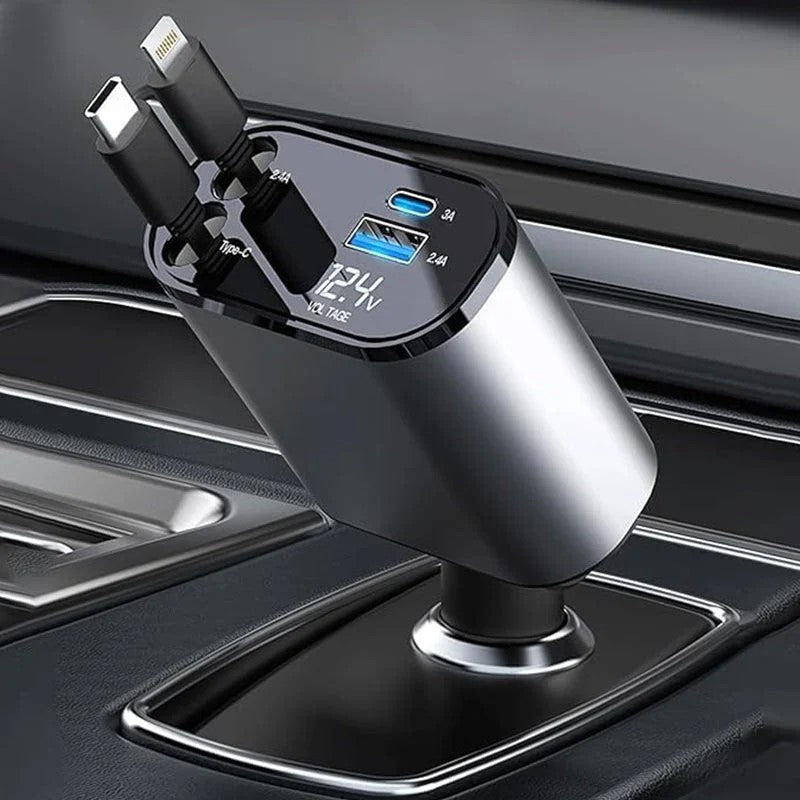 PowerFlex | 4-in-1 Retractable Car Charger